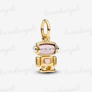 Pandora Spinnable Face Robot Dangle Charm|Two-tone